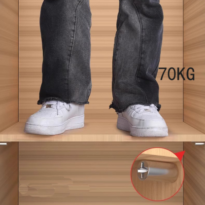 20-Pack Self-Tapping Screw Shelf Supports - Heavy Duty Cold-Rolled Steel Bracket for Bookshelf, Wardrobe, Cabinet with Dust-Proof Caps