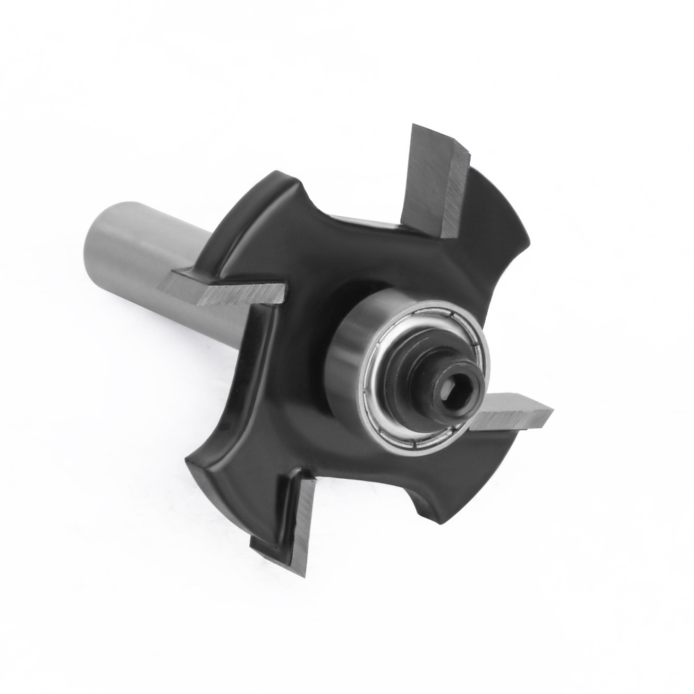 1/2" Shank 4-Flute Ball Nose T-Slot Router Bit for Woodworking, Door Frame Mortise & Tenon, Casing Grooving, Edge Trimming