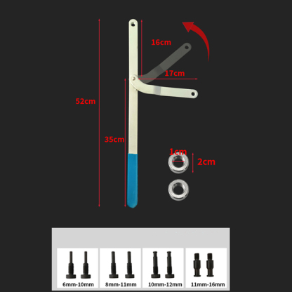 Interchangeable Belt Pulley Lock Tool - Multi-Function Belt Wrench - Specialist Tool for VW, Audi, Toyota Engine Maintenance & Repair