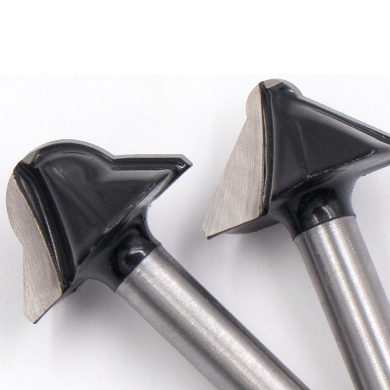 90° Round-Nose V-Groove Router Bit - Tungsten Carbide Tipped, 1/4" Shank, for Chamfering, Flanging & Slotting in Wall Panels, Wood Veneer, & Carbon Crystal Boards