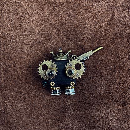 Punk Robot Wooden Pendant - Trendy Handmade Keychain & Phone Charm, Convertible Unisex Necklace for Collectors