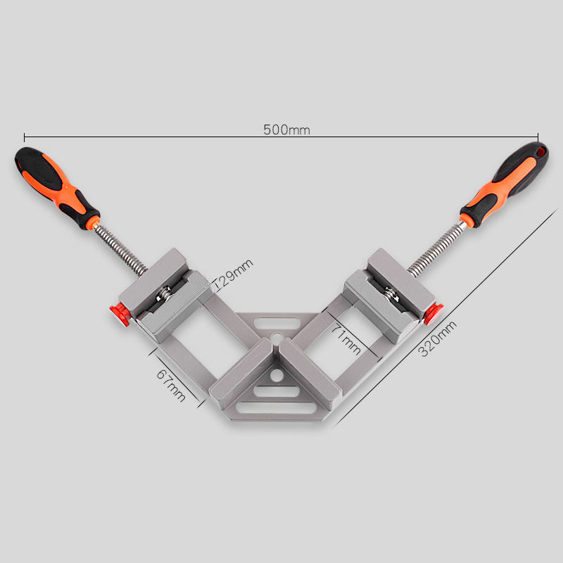 Aluminum Alloy Single-Handle/Double-Handle 90° Right Angle Corner Clamp, Quick-Grip Fixing Clamp for Wood, Glass, Aquarium Assembly, Sturdy and Durable