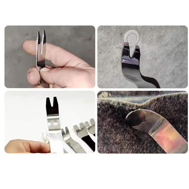 Thickened Stainless Steel Pry Tool Set for Car Interior Trim Removal - Non-Marring Demolition Pry Bar & Scraper for Dash, Door Panel, Audio/Navigation System