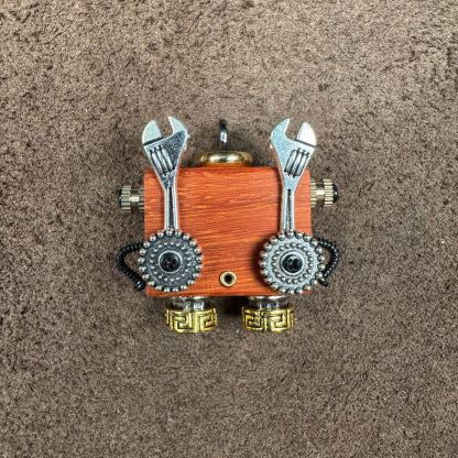 Original Handmade Punk Robot Pendant - Artisan Wooden Keychain & Phone Charm, Unique Unisex Necklace Accessory