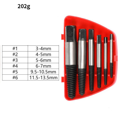Chromium Vanadium Steel Screw Extractor Set - Left-Handed Spiral Fluted Design for Broken & Stripped Screws (Coarse & Fine Threads, 1-21mm)
