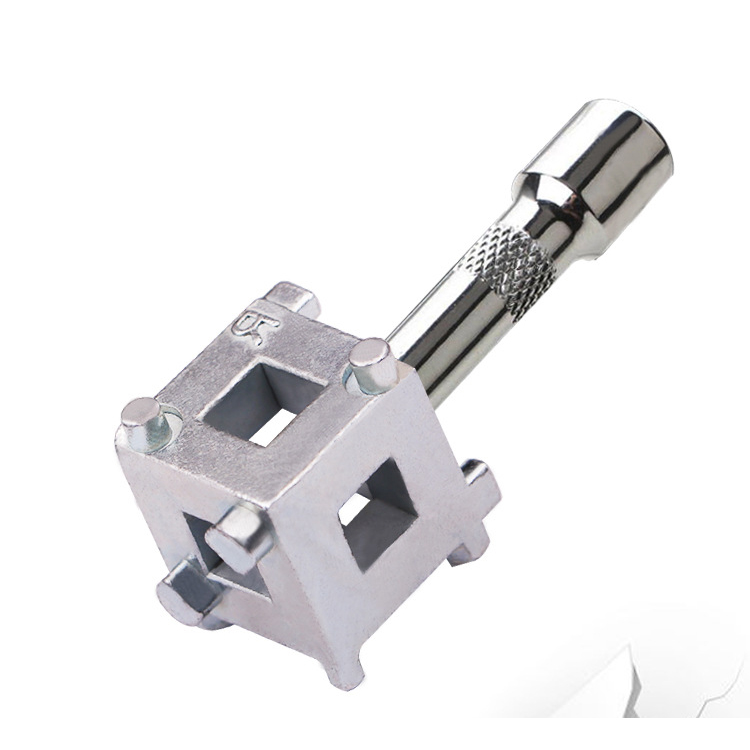 Rear Disc Brake Caliper Piston Rewind Tool | 6-in-1 Universal Wind-Back Tool for Rear Brake Pads | Compatible with 3/8" Drive Ratchet | Made of Carbon Steel | Professional Automotive Repair Tool