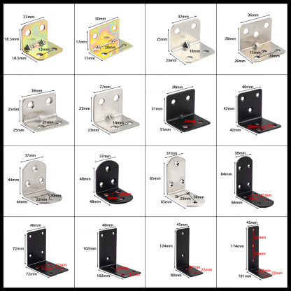 Stainless Steel Corner Bracket, 90-Degree Right Angle Connector, Reinforced L-Shaped Metal Corner Fixing Brace