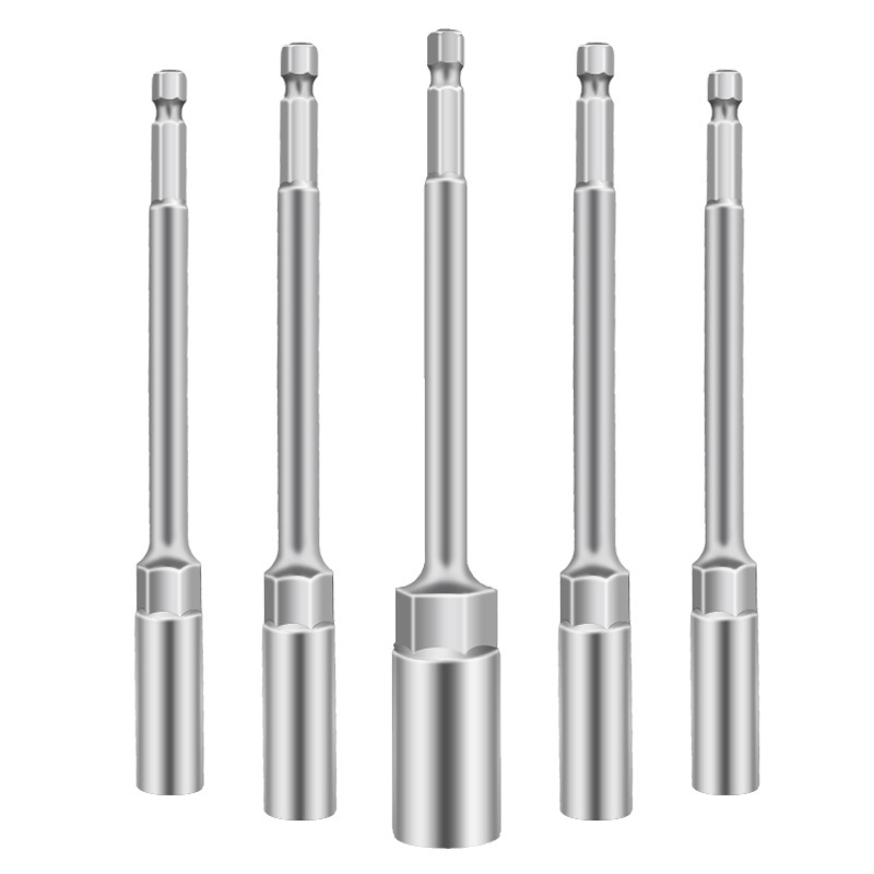 150mm Extended Deep-Wall Nut Driver Socket Set - Heavy-Duty Impact-Ready Hex Bit Sockets for Power Drills, Electric & Air Tools