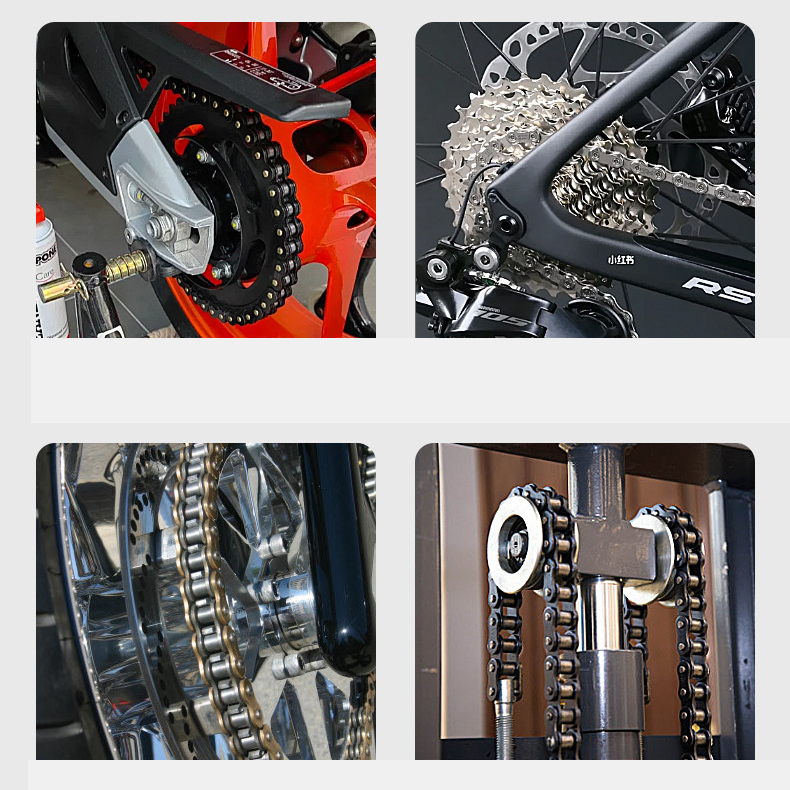 Universal Chain Tool Kit 60-200 - Heavy-Duty Motorcycle Bike Bicycle E-Bike Chain Breaker, Rivet Press, Crank Remover & Chain Clamp Tool - Forged 45# Steel, Rust-Resistant & Durable