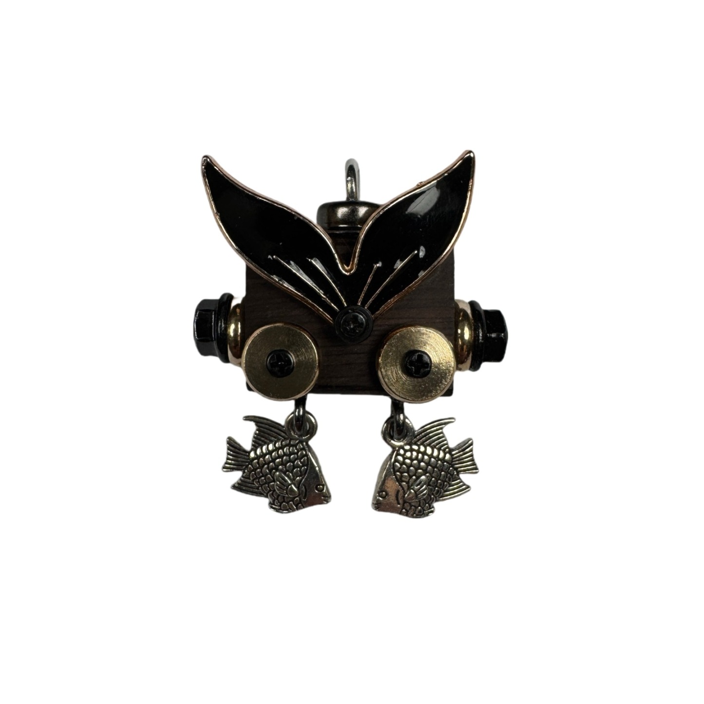 Clever Little Punk Robot - Handmade Wooden Keepsake for Daily Carry, Playful Unisex Necklace & Keychain Charm