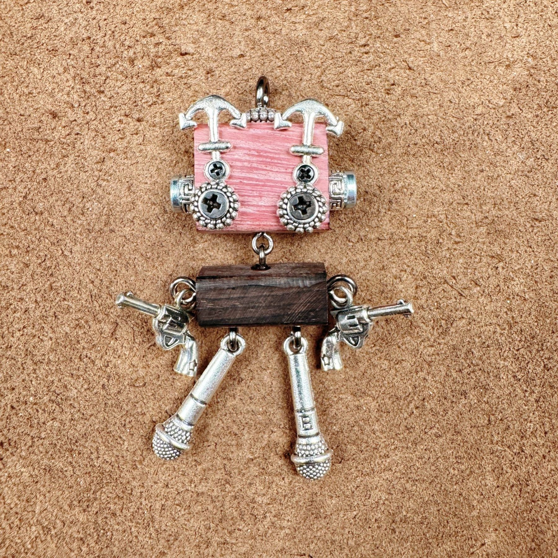 Cultural Creative Punk Robot - Handmade Adjustable Pendant for Unisex Necklace & Phone Accessory