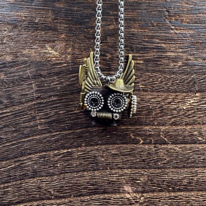 Punk Robot Wooden Pendant - Trendy Handmade Keychain & Phone Charm, Convertible Unisex Necklace for Collectors