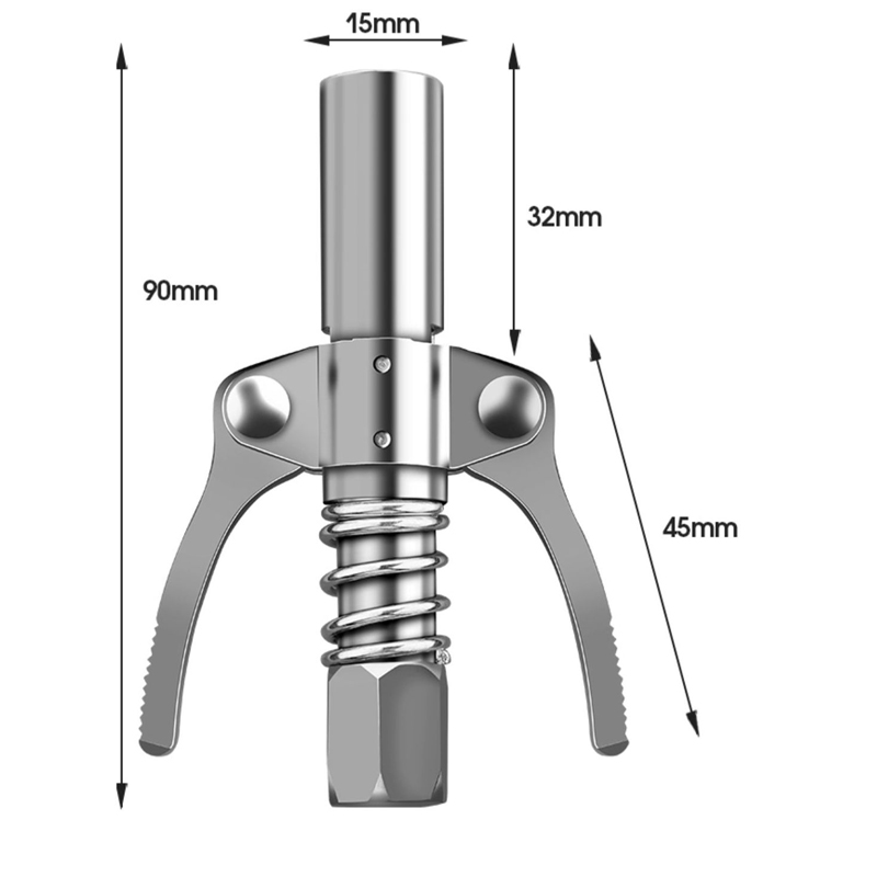 Heavy Duty Grease Coupler, High Pressure Dual Handle Self-Sealing Adapter for M6-M14 Nipples, Universal for Manual/Pneumatic/Electric Grease Guns