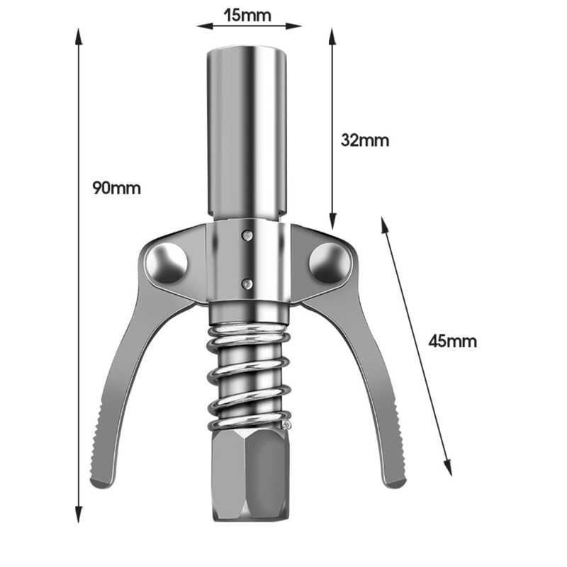 Heavy Duty Grease Coupler, High Pressure Dual Handle Self-Sealing Adapter for M6-M14 Nipples, Universal for Manual/Pneumatic/Electric Grease Guns