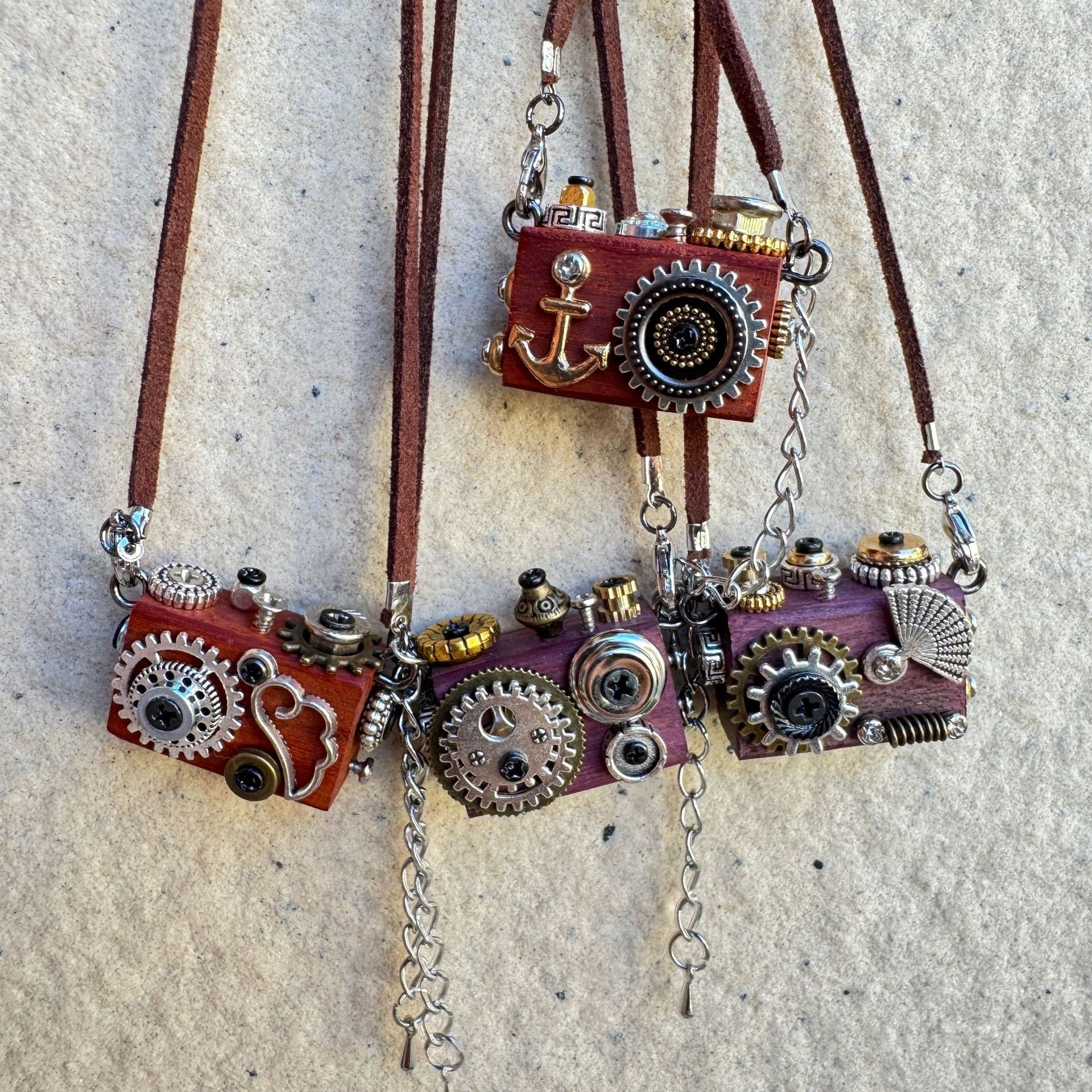 Retro-Futuristic Camera Robot - Original Handmade Punk Pendant for Statement Necklace or Keychain