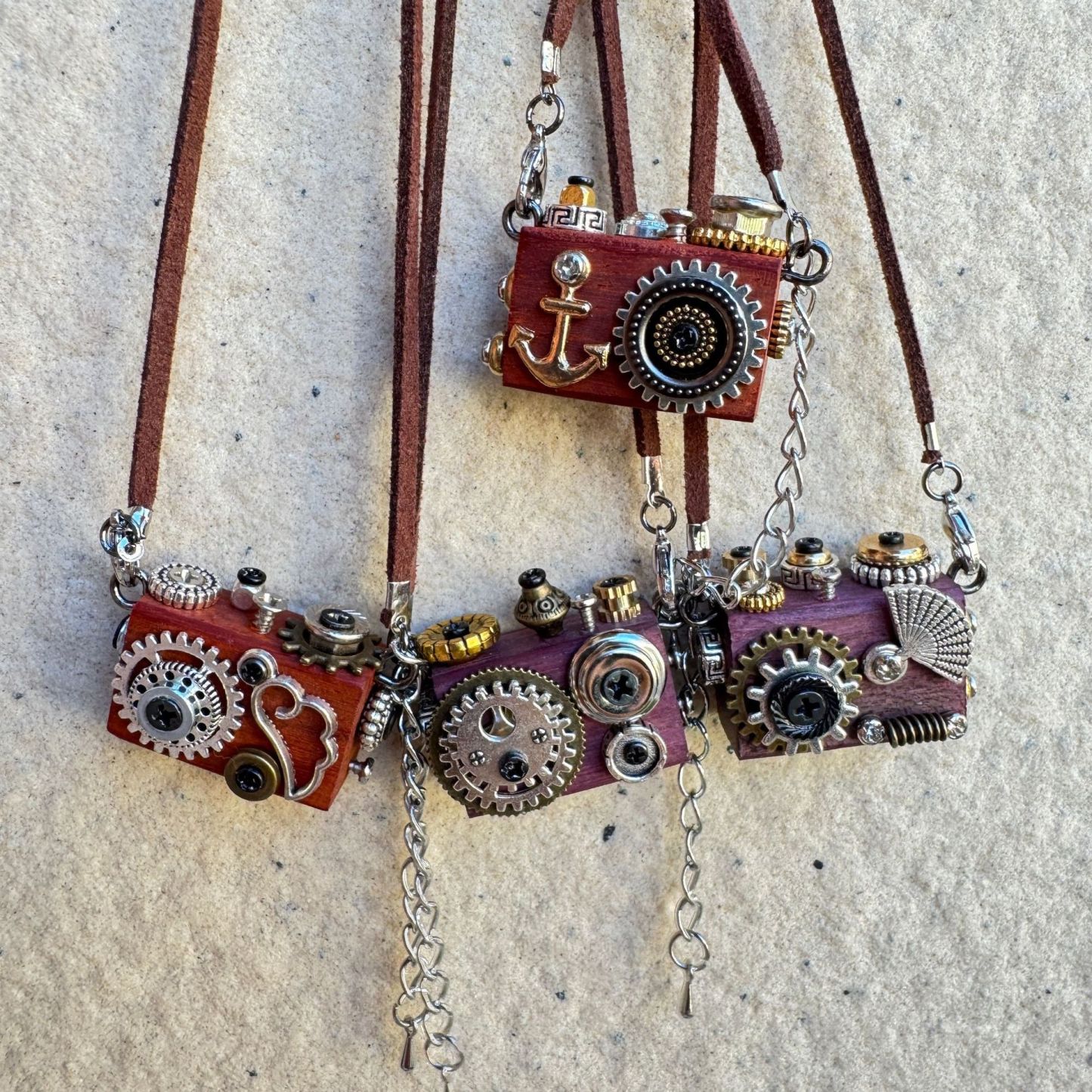 Retro-Futuristic Camera Robot - Original Handmade Punk Pendant for Statement Necklace or Keychain
