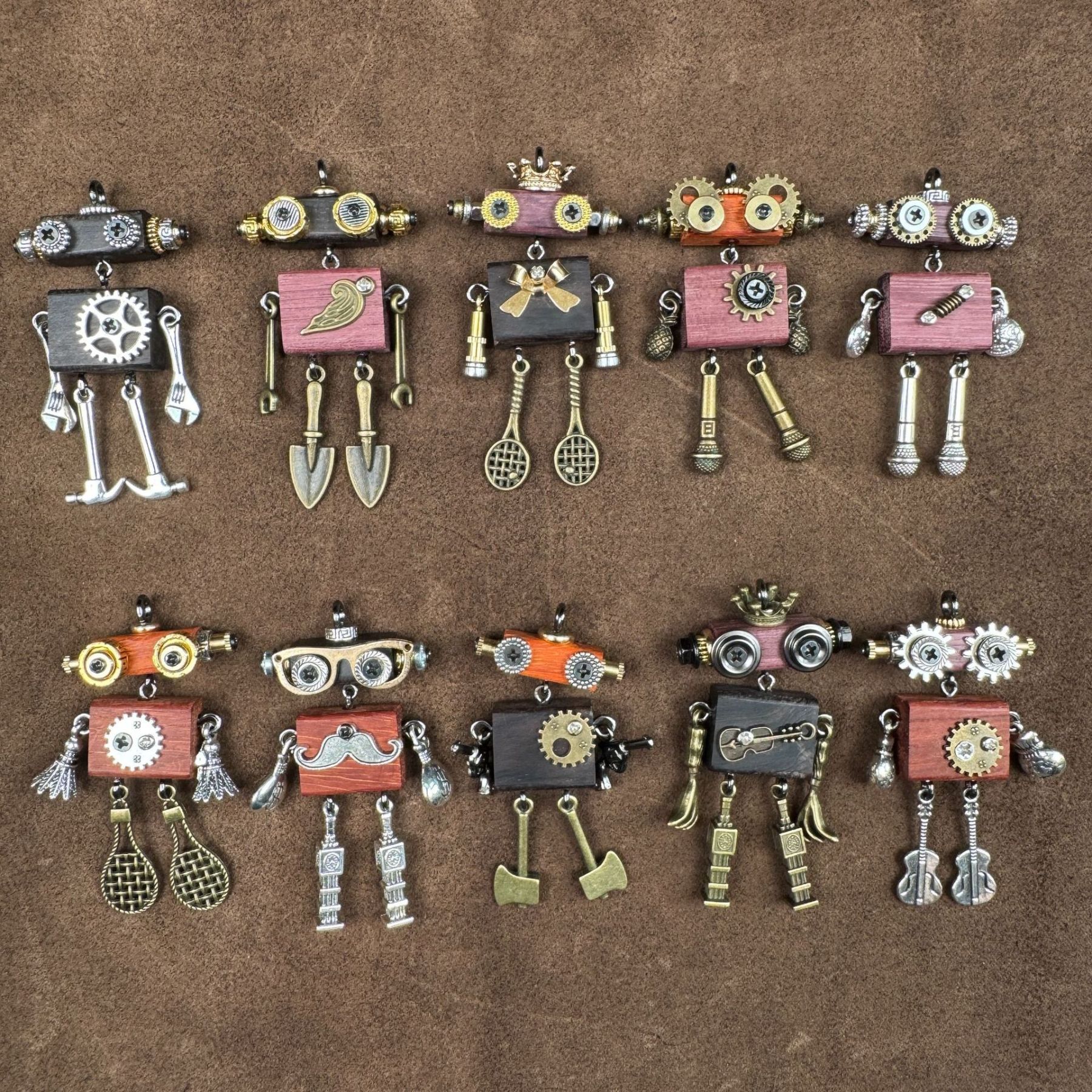 Steampunk Robot Wearable Art - Original Handmade Statement Pendant for Daily Style, Unisex Necklace & Tech Accessory