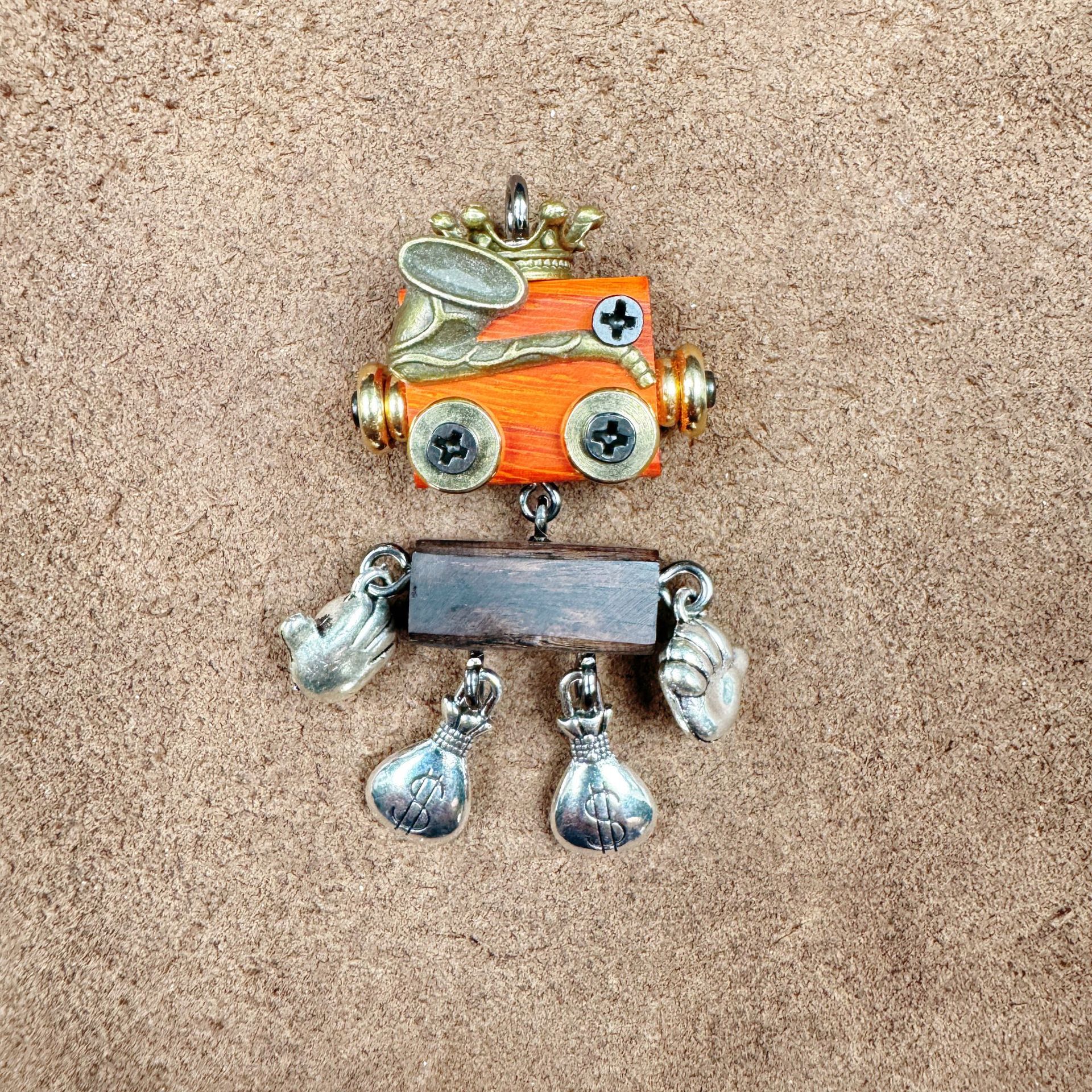 Cultural Creative Punk Robot - Handmade Adjustable Pendant for Unisex Necklace & Phone Accessory