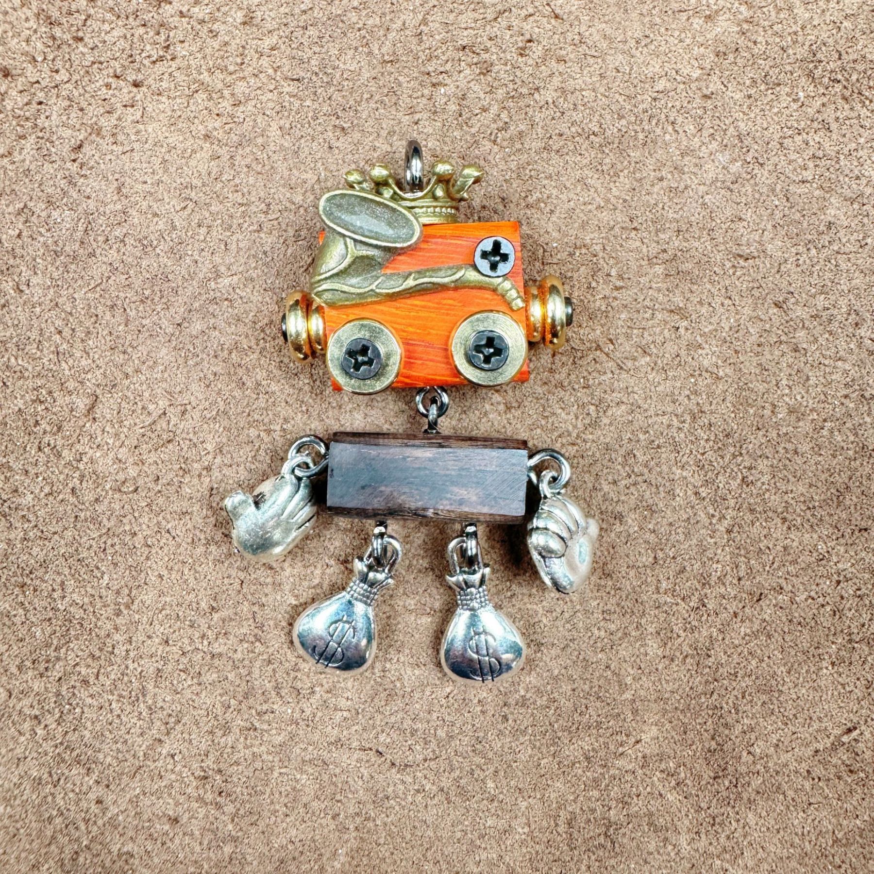 Cultural Creative Punk Robot - Handmade Adjustable Pendant for Unisex Necklace & Phone Accessory