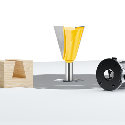 Dovetail Slot Bit - 1/4" & 1/2" Shank - Woodworking Router Bit for Dovetail Joints, Trim, and Edge Profiling - Teflon Coated