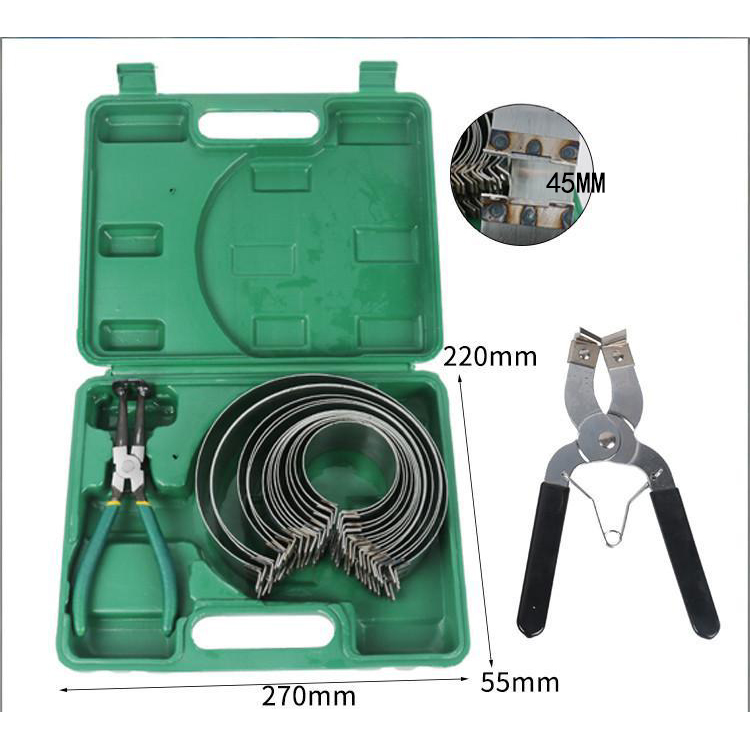 Universal Piston Ring Installation Tool Set | 45mm Wide & 32mm Standard Piston Ring Compressor | Manganese Steel Forged | 14-Piece Kit with Ring Pliers | Fits 62-145mm Cylinder Bores