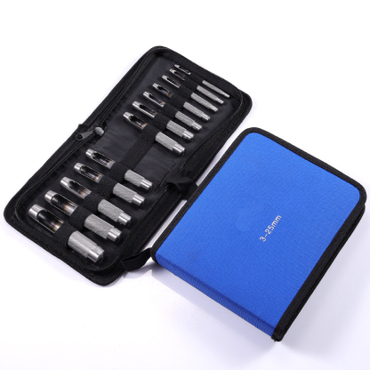 Professional-Grade High-Carbon Steel Belt Punch & Hole Punch Set – Multi-Size Kits (2.5–25mm) for Industrial Gaskets, Rubber Parts, Plastic Sheets, Leather Craft, and Mechanical Seals | Heavy-Duty Repair & Manufacturing Tool
