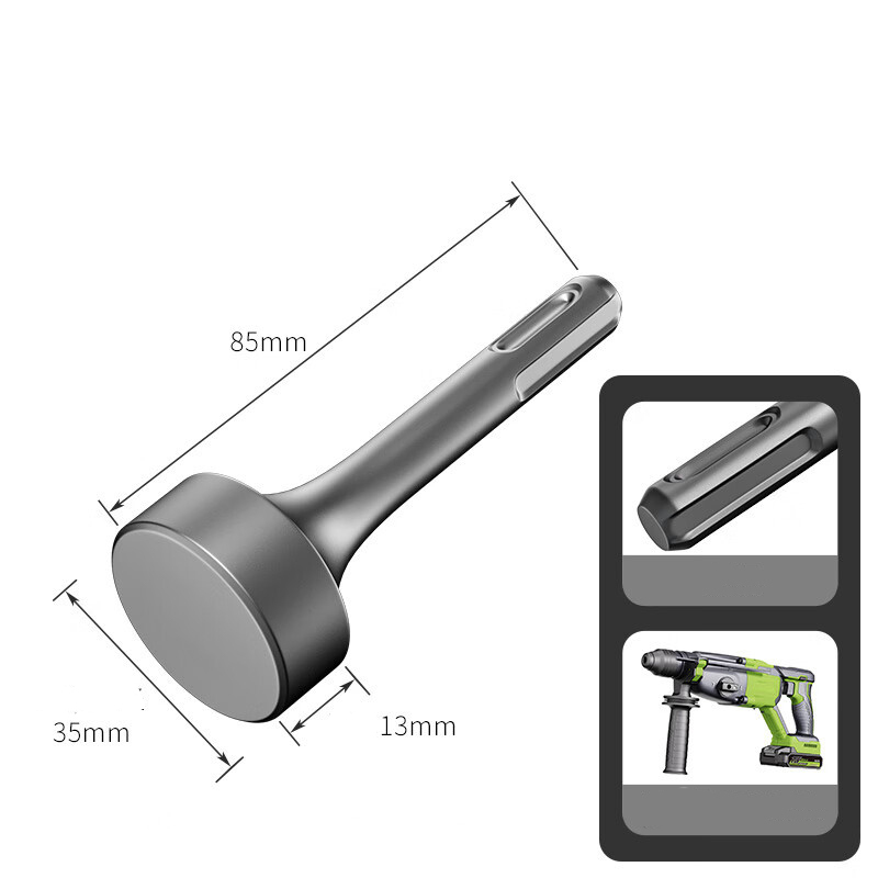 Demolition Hammer Chisel Points & Accessories - Square/Hex/Round Shank, Flat/Concave/Arc Head - for Duct Seaming, Pipe Crimping, Orchard Fencing, Flood Control Piling