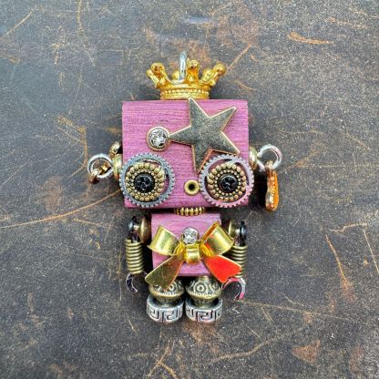 Original Steampunk Robot Pendant - Handcrafted Cultural Creative Artifact for Necklace & Phone Chain, Unique Unisex Designer Jewelry