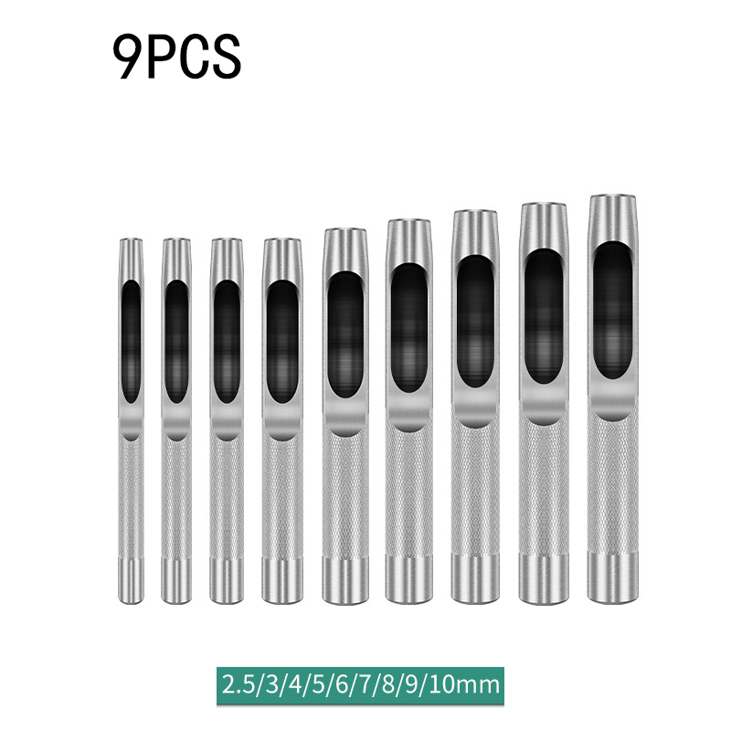 Professional-Grade High-Carbon Steel Belt Punch & Hole Punch Set – Multi-Size Kits (2.5–25mm) for Industrial Gaskets, Rubber Parts, Plastic Sheets, Leather Craft, and Mechanical Seals | Heavy-Duty Repair & Manufacturing Tool