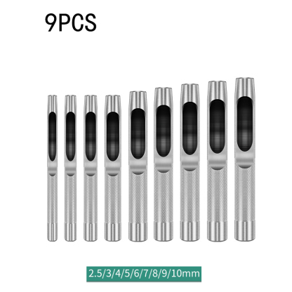 Professional-Grade High-Carbon Steel Belt Punch & Hole Punch Set – Multi-Size Kits (2.5–25mm) for Industrial Gaskets, Rubber Parts, Plastic Sheets, Leather Craft, and Mechanical Seals | Heavy-Duty Repair & Manufacturing Tool