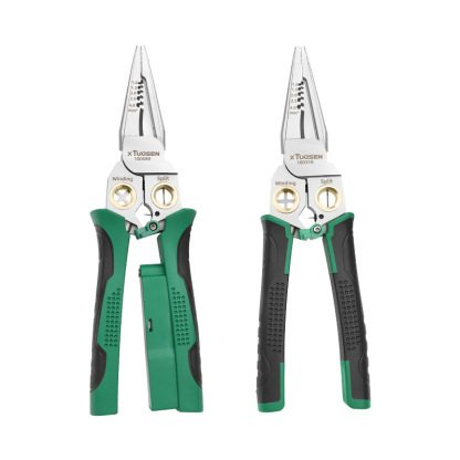 Professional Multifunctional Wire Stripping Pliers - Electrician Tool with Voltage Tester, Wire Cutter, Stripper & Crimper for Secure Electrical Work