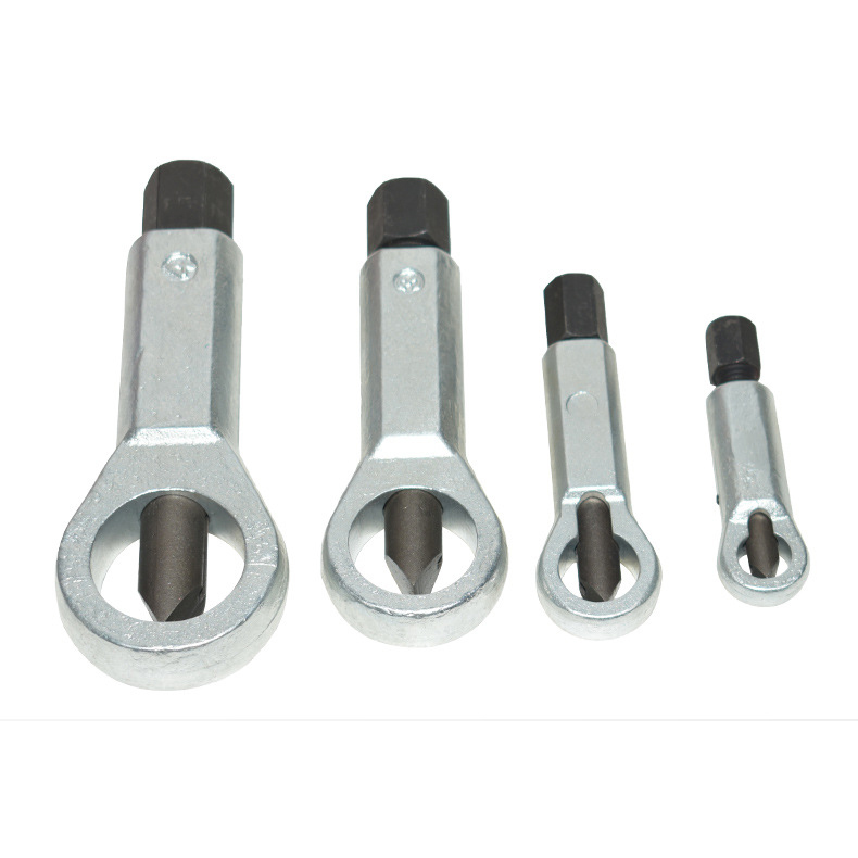 Professional Nut Splitter Set - Rusted Bolt Remover Kit | Corrosion-Resistant Bearing Steel | 4-Piece Nut Cracker & Removal Tool for Stubborn, Seized, and Damaged Nuts (9-27mm)