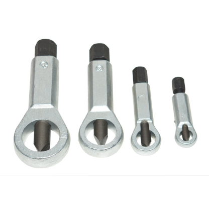 Professional Nut Splitter Set - Rusted Bolt Remover Kit | Corrosion-Resistant Bearing Steel | 4-Piece Nut Cracker & Removal Tool for Stubborn, Seized, and Damaged Nuts (9-27mm)
