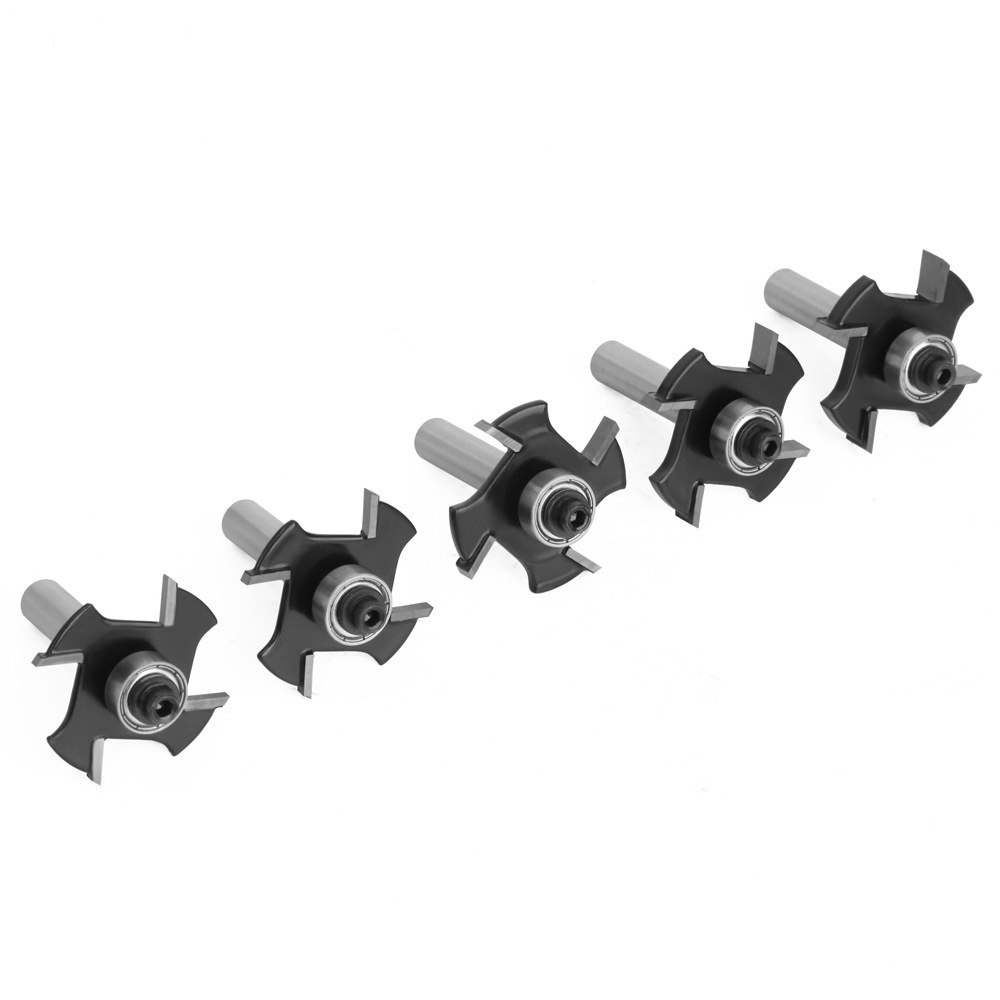 1/2" Shank 4-Flute Ball Nose T-Slot Router Bit for Woodworking, Door Frame Mortise & Tenon, Casing Grooving, Edge Trimming