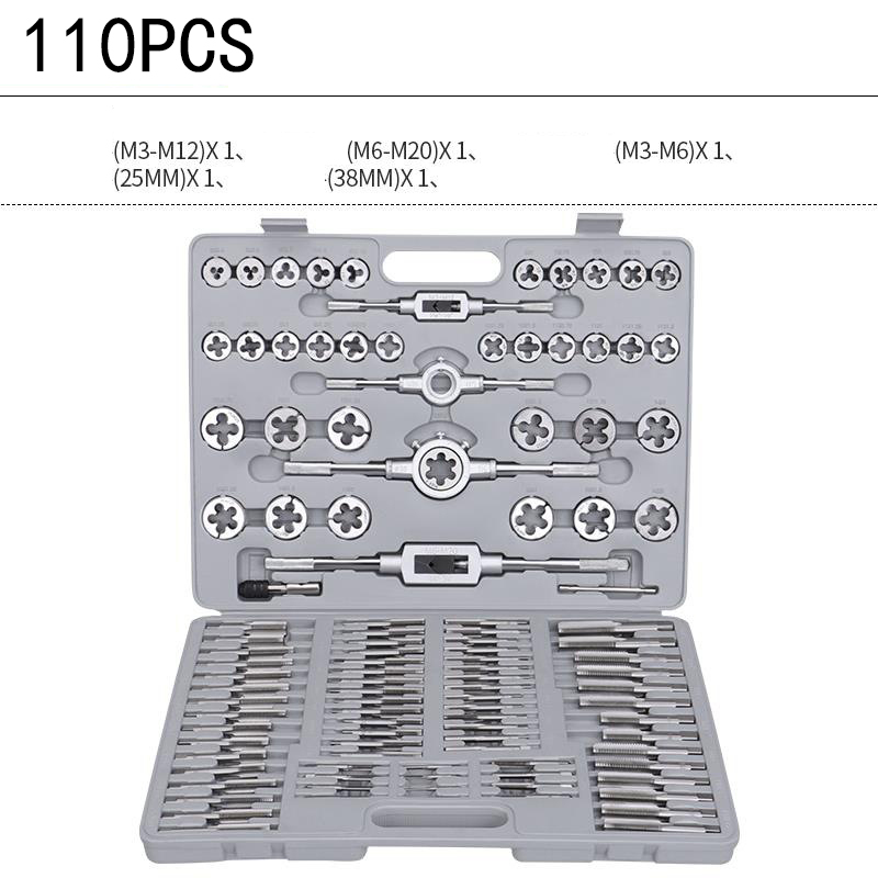 9Cr18 Bearing Steel Tap and Die Set - Non-Slip Design, Secure Locking, Effortless Threading