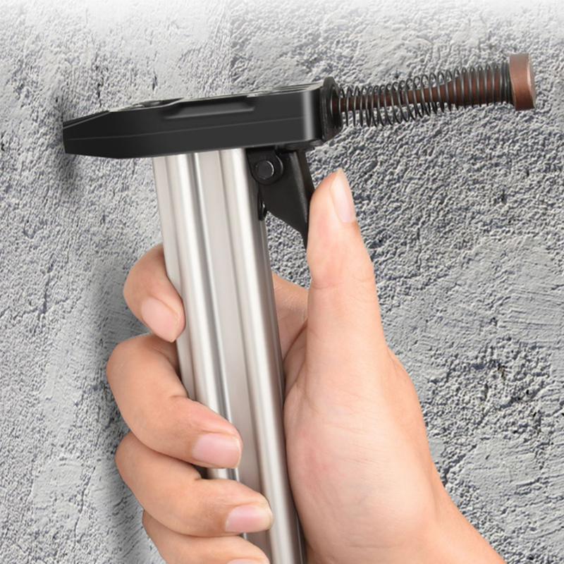 Upgraded Manual Nail Gun - Semi-Automatic for Concrete/Brick Walls, Tungsten Steel Firing Pin, One-Button Reset, Alloy Construction for Professional & DIY Use