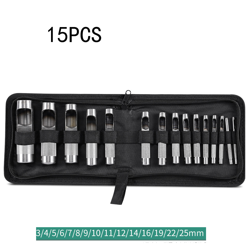 Professional-Grade High-Carbon Steel Belt Punch & Hole Punch Set – Multi-Size Kits (2.5–25mm) for Industrial Gaskets, Rubber Parts, Plastic Sheets, Leather Craft, and Mechanical Seals | Heavy-Duty Repair & Manufacturing Tool