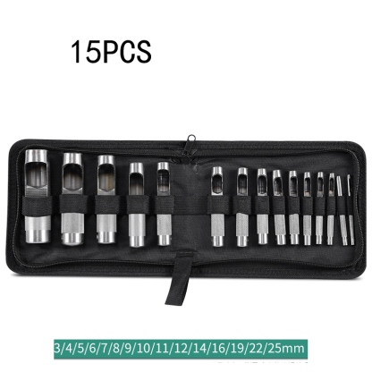 Professional-Grade High-Carbon Steel Belt Punch & Hole Punch Set – Multi-Size Kits (2.5–25mm) for Industrial Gaskets, Rubber Parts, Plastic Sheets, Leather Craft, and Mechanical Seals | Heavy-Duty Repair & Manufacturing Tool