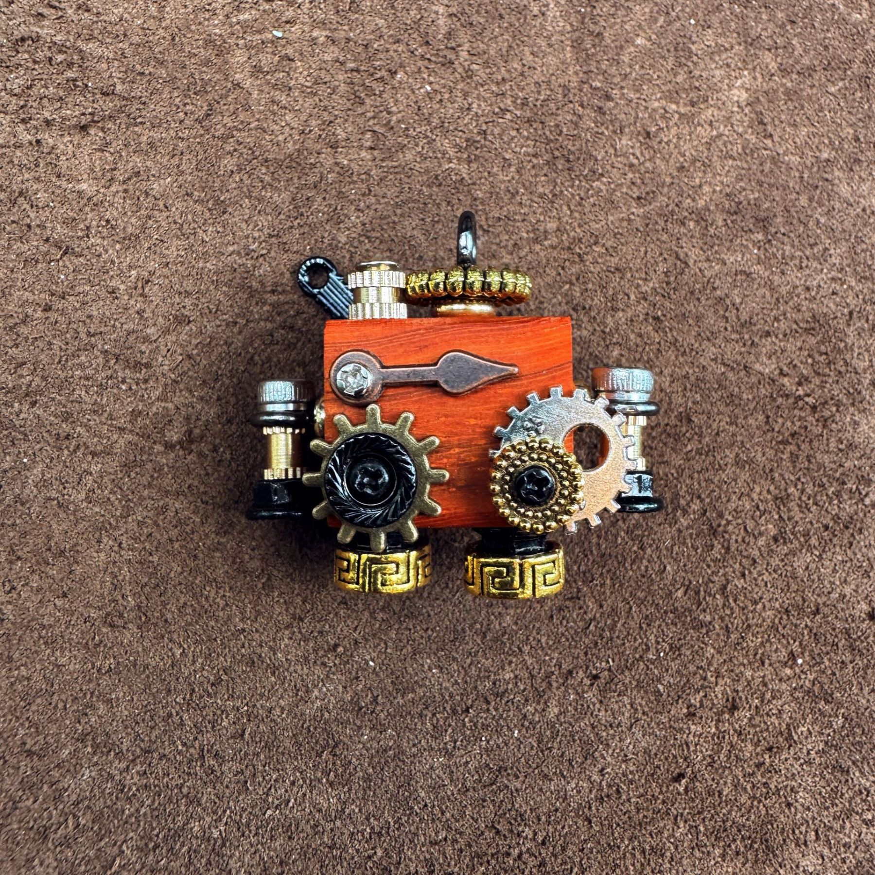 Punk Robot Wooden Pendant - Trendy Handmade Keychain & Phone Charm, Convertible Unisex Necklace for Collectors