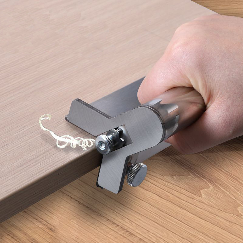 2-in-1 Stainless Steel Edge Trimmer & Rounding Plane, Wood Chamfering Tool with Alloy Blades for Deburring and Smoothing