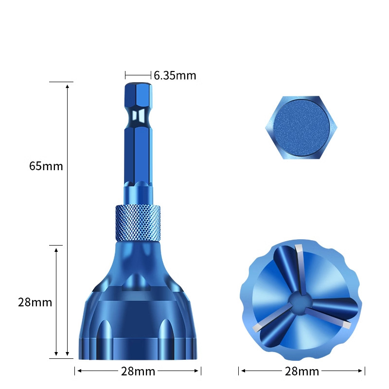 External Deburring Chamfer Tool - Alloy Steel Drill Countersink | Thread Rounding & Bolt Deburring Cutter | Hex Shank for Electric Drills