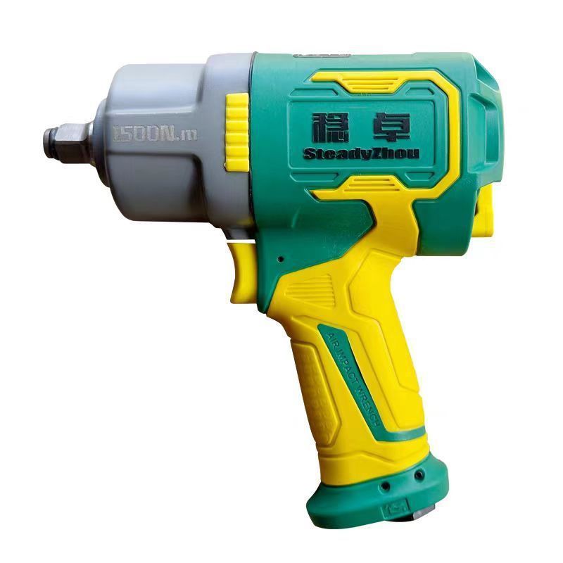 Heavy-Duty 1500N·m Compact Pneumatic Impact Wrench – Lightweight 2kg, 3-Speed Adjustable, 360° Swivel Air Inlet for Automotive & Industrial Use