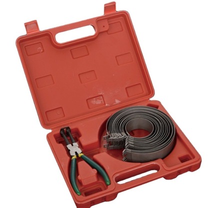 Universal Piston Ring Installation Tool Set | 45mm Wide & 32mm Standard Piston Ring Compressor | Manganese Steel Forged | 14-Piece Kit with Ring Pliers | Fits 62-145mm Cylinder Bores