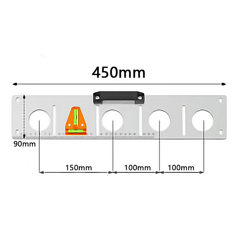 Professional 86-Type Electrical Box Marking Gauge with Built-in Level – Stainless Iron, Multi-Size, Ergonomic Handle
