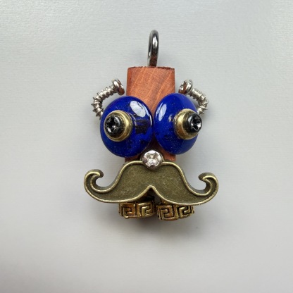 Handmade Punk Robot Pendant - Quirky Wooden Keychain, Phone Charm & Necklace Charm for Men and Women - Steampunk Gothic Geek Accessory