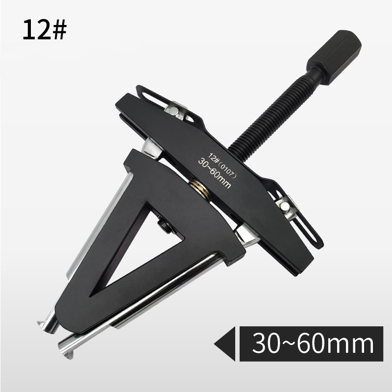 Motorcycle Steering Stem Bearing Cup Puller Set 12# 30-60mm - Triple Expanding Jaw Tool with Slide Hammer for Tapered Roller Bearing Race Removal - Heavy-Duty Chromoly Claw (for 2-Wheeler Repair)