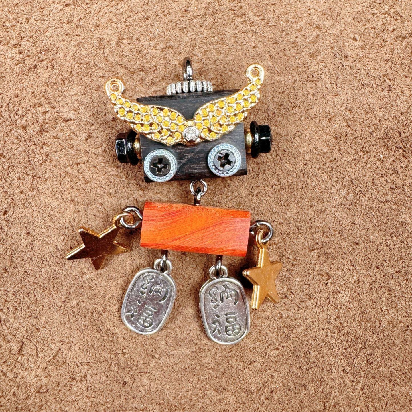 Cultural Creative Punk Robot - Handmade Adjustable Pendant for Unisex Necklace & Phone Accessory