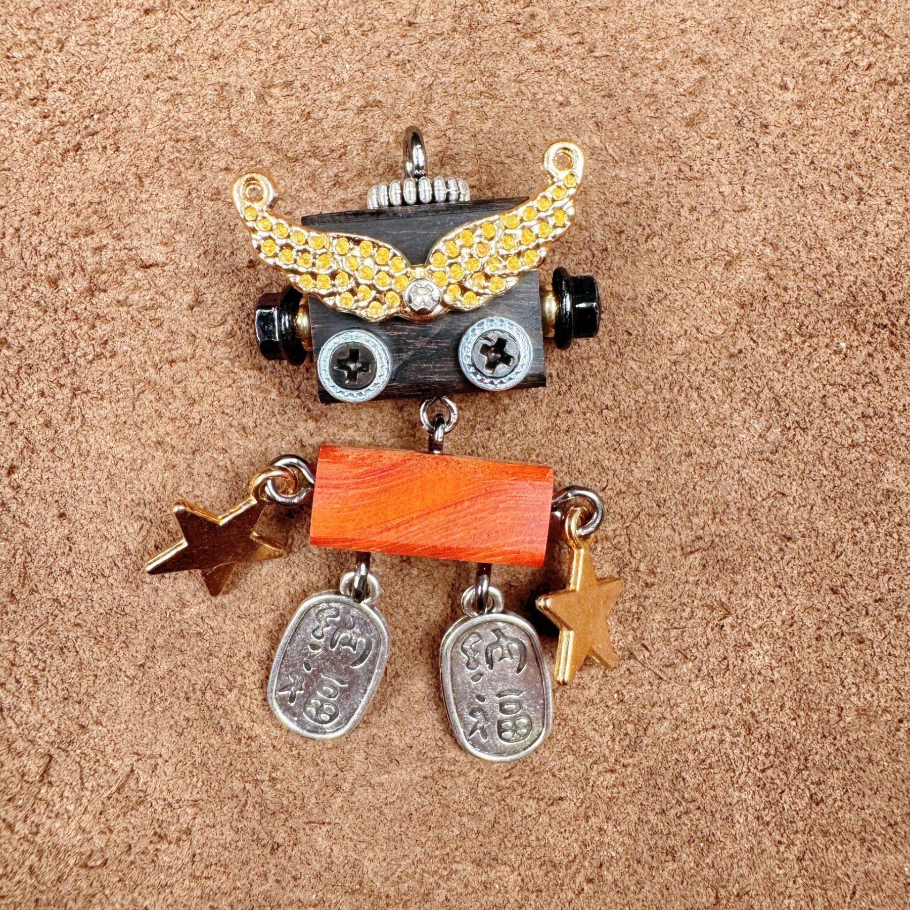 Cultural Creative Punk Robot - Handmade Adjustable Pendant for Unisex Necklace & Phone Accessory