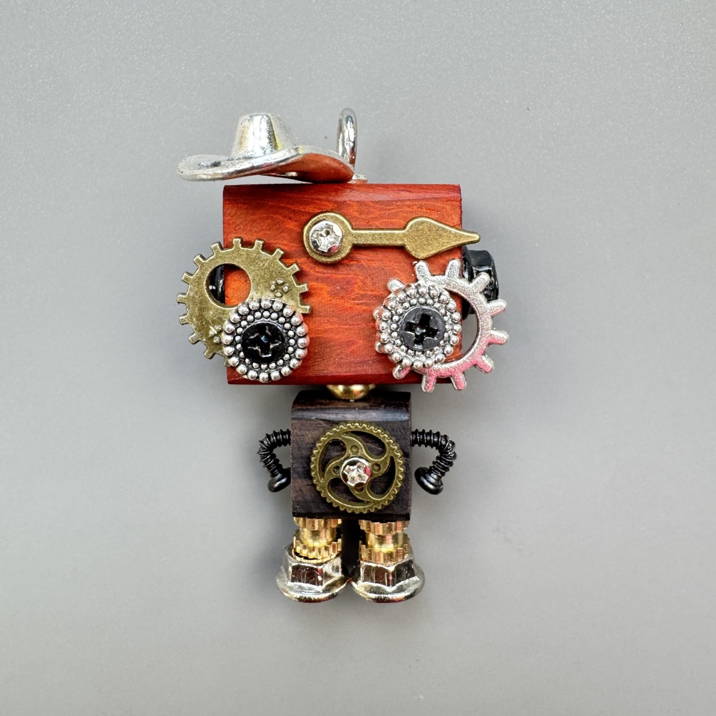 Handmade Punk Robot Pendant - Multi-Style Display Piece for Market Stall, Keychain, Phone Charm & Unisex Necklace