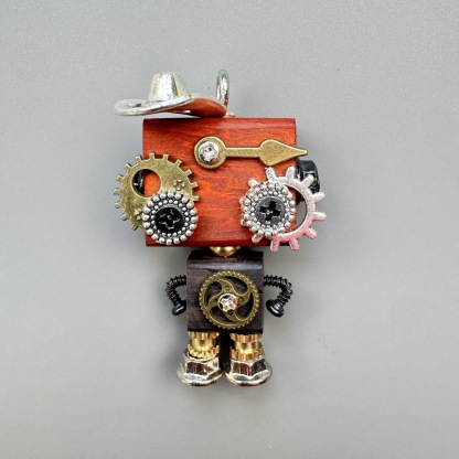 Handmade Punk Robot Pendant - Multi-Style Display Piece for Market Stall, Keychain, Phone Charm & Unisex Necklace